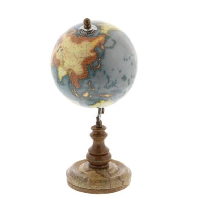 Image showing  Brown Marble and Metal Traditional Globe, 10 in. x 5 in. x 5 in.
