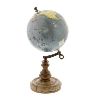 Image showing  Brown Marble and Metal Traditional Globe, 10 in. x 5 in. x 5 in.
