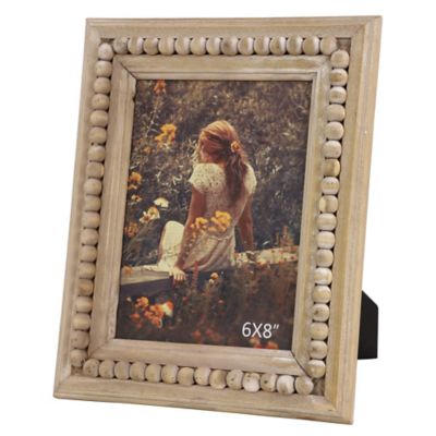 Image showing  6 in. x 8 in. Wood Bohemian Photo Frames, 9 in. x 11 in., Light Brown, 2 pc.