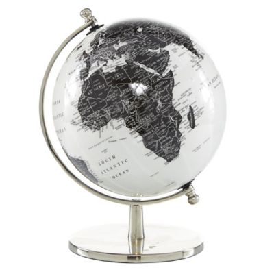 Image showing  Traditional White PVC Globe with Aluminum Base, 11 in. x 8 in. x 8 in.