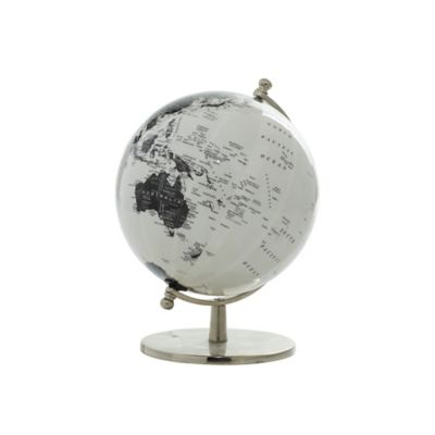 Image showing  Traditional White PVC Globe with Aluminum Base, 11 in. x 8 in. x 8 in.