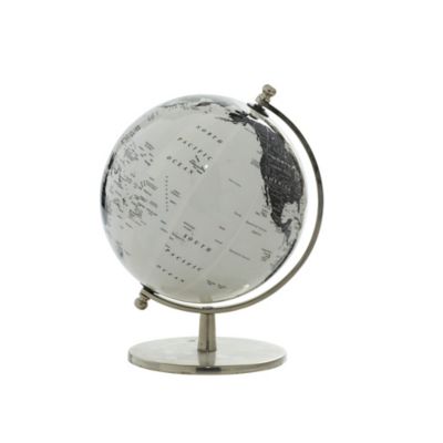 Image showing  Traditional White PVC Globe with Aluminum Base, 11 in. x 8 in. x 8 in.