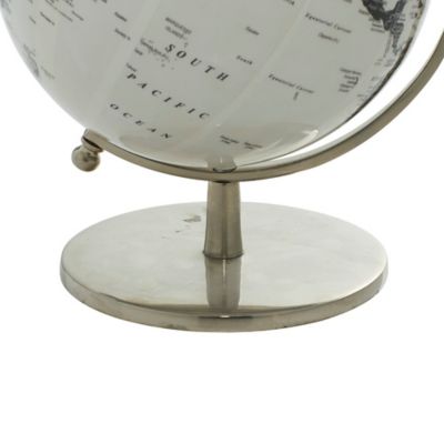 Image showing  Traditional White PVC Globe with Aluminum Base, 11 in. x 8 in. x 8 in.