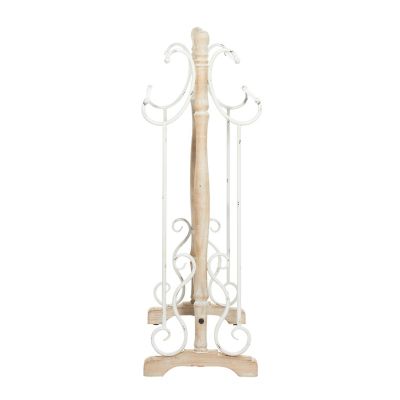 Image showing  Light Brown Wood Farmhouse Coat Rack, 40 in. x 34 in. x 14 in.