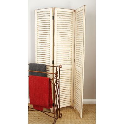 Harper & Willow Wood Farmhouse Room Divider Screen, 71 in. x 48 in. x 1 in., Cream