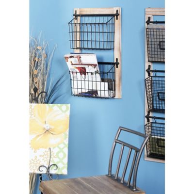 Harper & Willow Metal Farmhouse Magazine Rack Holder, Black