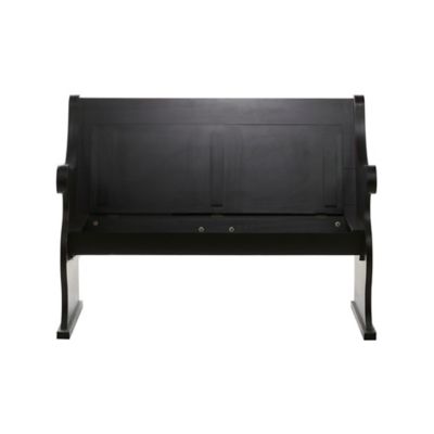 Image showing  Black Wood Storage Bench with Scrolled Armrests 50" x 24" x 36"