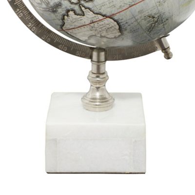 Image showing  Ceramic and Metal Contemporary Globe, 13 in. x 9 in. x 9 in., White