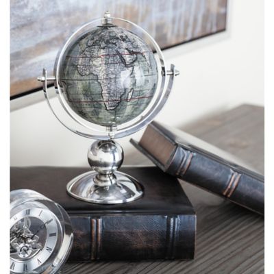 Harper & Willow Stainless Steel Globe, 8 in. x 5 in. x 9 in., Silver