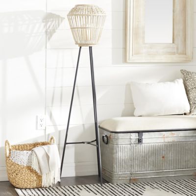 Harper & Willow White Metal Natural Lantern, 55 in. x 13 in. x 13 in.