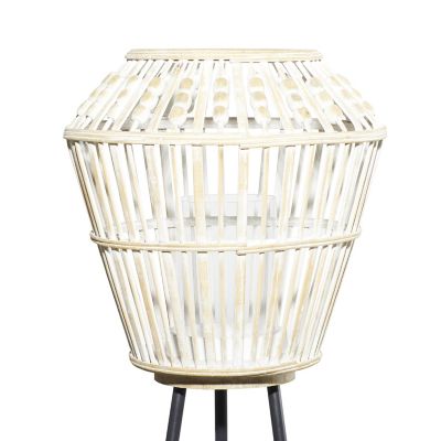 Image showing  White Metal Natural Lantern, 55 in. x 13 in. x 13 in.