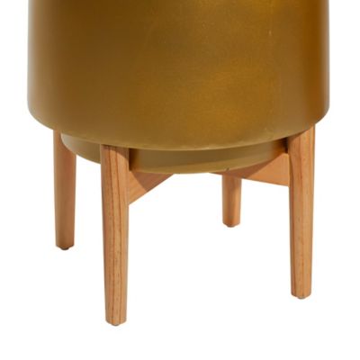 Image showing  Set of 2 Gold Metal Planter 20 in., 16 in.H