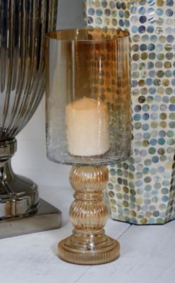 Harper & Willow 16 in. Glass Traditional Candle Holder, Gold