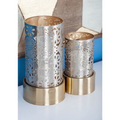 Harper & Willow Gold Metal Eclectic Lanterns, 8 in., 10 in., 2 pc.