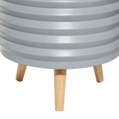 Image showing  Gray Magnesium Oxide Contemporary Planter Set of 3 18 in., 16 in., 14 in.H