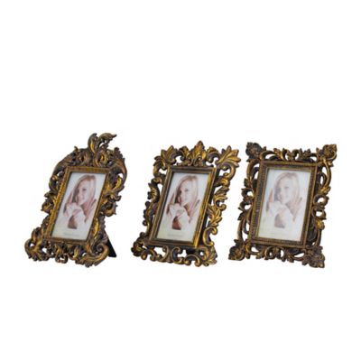 Harper Willow Brass Polystone Traditional Photo Frames 11 In 10 In 9 In Set Of 3 At Tractor Supply Co