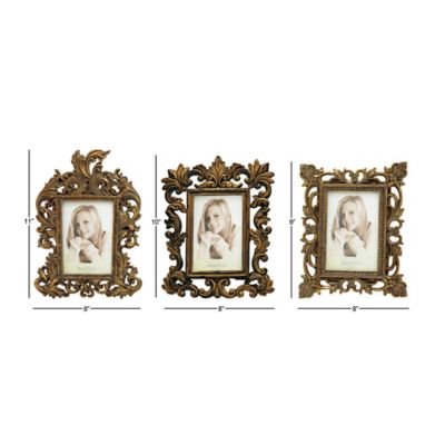 Harper Willow Brass Polystone Traditional Photo Frames 11 In 10 In 9 In Set Of 3 At Tractor Supply Co