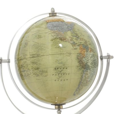 Image showing 5 th Harper & Willow Stainless Steel Globe, 10 in. x 7 in. x 11 in., Silver