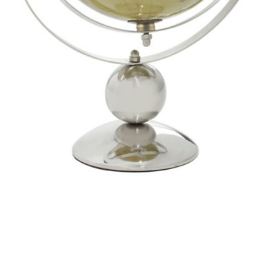 Image showing 6 th Harper & Willow Stainless Steel Globe, 10 in. x 7 in. x 11 in., Silver