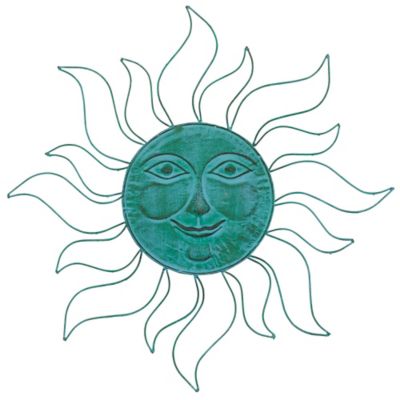 Image showing  Turquoise Metal Eclectic Outdoor Wall Decor, 30 in. x 30 in.