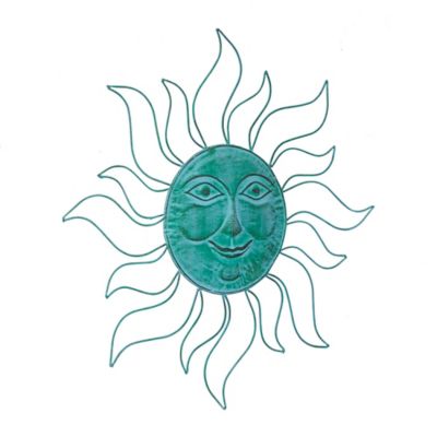 Image showing  Turquoise Metal Eclectic Outdoor Wall Decor, 30 in. x 30 in.