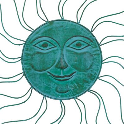 Image showing  Turquoise Metal Eclectic Outdoor Wall Decor, 30 in. x 30 in.
