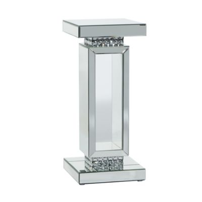 Image showing  Glass Mirrored Pedestal Table, Silver