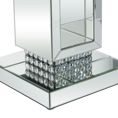 Image showing  Glass Mirrored Pedestal Table, Silver