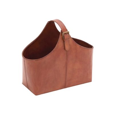 Image showing  Leather Handmade Box Style Single Slot Magazine Holder, 16 in. x 8 in. x 14 in., Brown