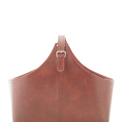 Image showing  Leather Handmade Box Style Single Slot Magazine Holder, 16 in. x 8 in. x 14 in., Brown