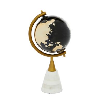 Image showing  Gold Ceramic Globe with Marble Base, 5 in. x 5 in. x 11 in.