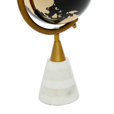 Image showing  Gold Ceramic Globe with Marble Base, 5 in. x 5 in. x 11 in.