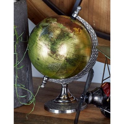 Harper & Willow Brown Aluminum Traditional Globe, 10 in. x 7 in. x 6 in.