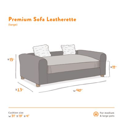 Image showing  Premium Leatherette Sofa Pet Bed, Large