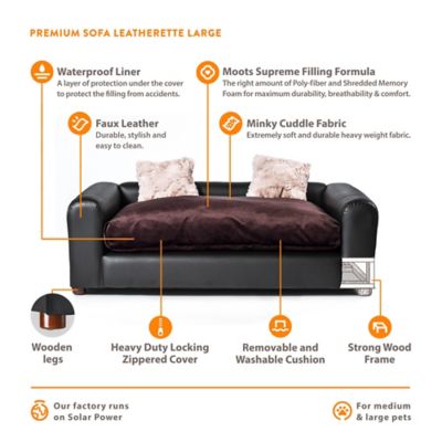Image showing  Premium Leatherette Sofa Pet Bed, Large