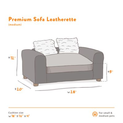 Image showing  Premium Leatherette Sofa Pet Bed, Medium