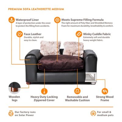 Image showing  Premium Leatherette Sofa Pet Bed, Medium
