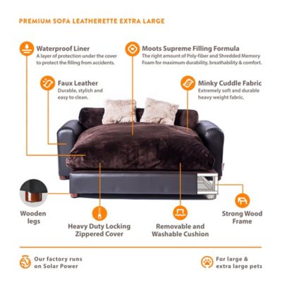 Image showing  Premium Leatherette Sofa Pet Bed, Extra Large