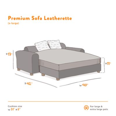 Image showing  Premium Leatherette Sofa Pet Bed, Extra Large