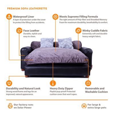 Image showing  Premium Leatherette Sofa Pet Bed, Extra Large