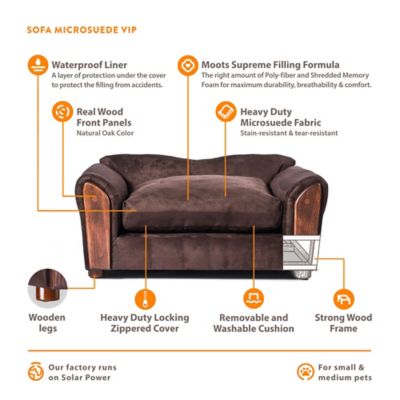 Image showing  VIP Microsuede Oak Couch Pet Bed, Medium