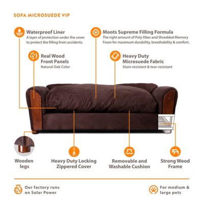 Image showing  VIP Microsuede Oak Couch Pet Bed, Large
