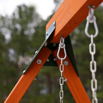 Image showing  Easy-to-Assemble Wooden Swing Set