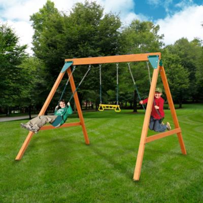Image showing 9 th Gorilla Playsets Easy-to-Assemble Wooden Swing Set