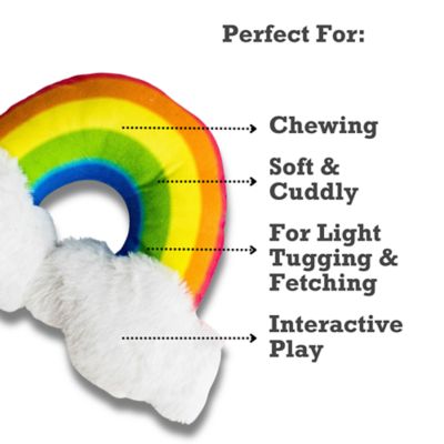 Image showing 6 th JoJo Modern Pets Enchanted Rainbow Magical Squeaker and Crinkle Plush Dog Toy