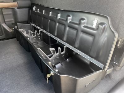 Image showing  Lockable Under Seat Storage fits 19-26 Chevy Silverado/GMC Sierra Light Duty and 20-26 Heavy Duty Crew Cabs, Black