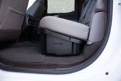 Image showing 6 th DU-HA Lockable Under Seat Storage fits 19-26 Chevy Silverado/GMC Sierra Light Duty and 20-26 Heavy Duty Crew Cabs, Black