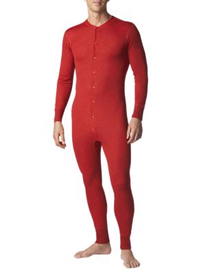 Image showing  Men's Long-Sleeve 2-Layer Wool-Blend Combination Onesie