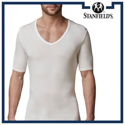 Stanfield's Men's Invisible MicroModal Deep V-Neck T-Shirt