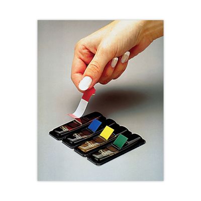 Image showing  Small Page Flags in Dispensers, 1/2 in. x 2 in., Assorted Primary, 35 Each Color, 4-Pack Dispensers